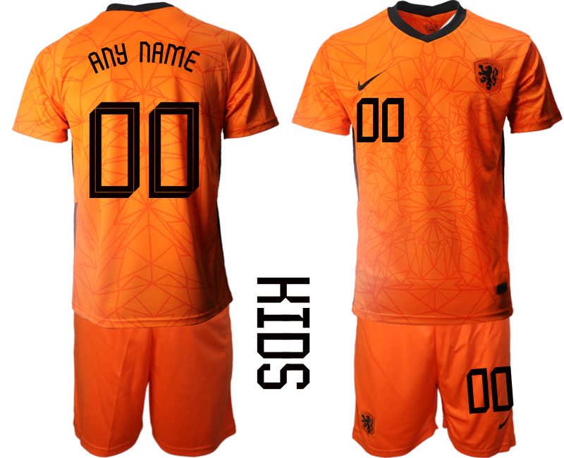 2021 European Cup Netherlands home Youth custom soccer jerseys->->Custom Jersey